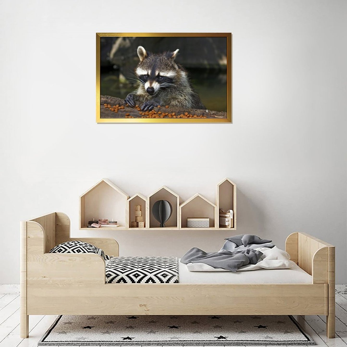 Rustic Raccoon Print Wall Decor Nature Animal Artwork-013