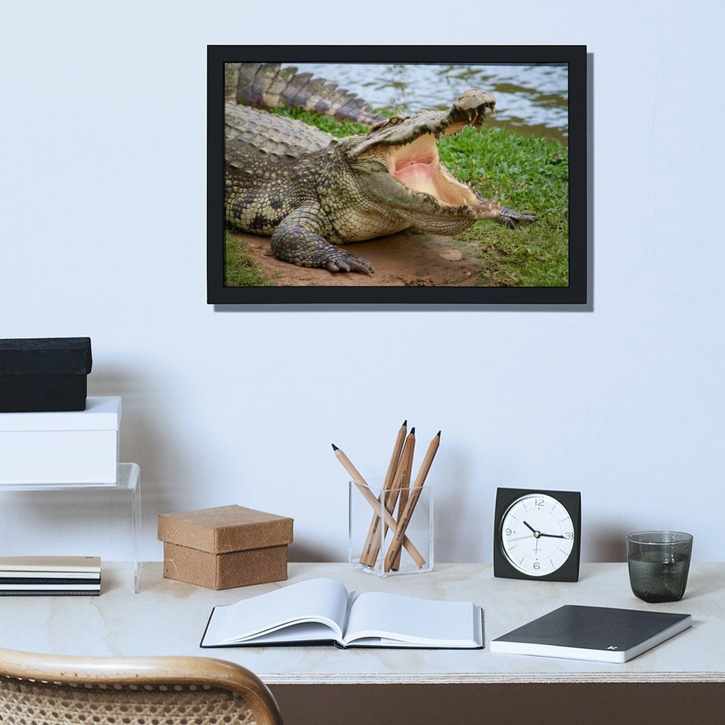 Modern Wildlife Art Crocodile Canvas Wall Decoration