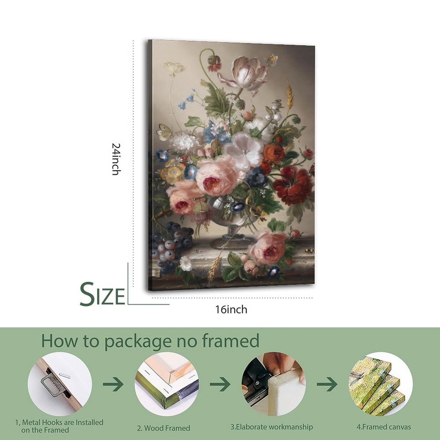 Contemporary Flower Canvas Picture Frame Art 27