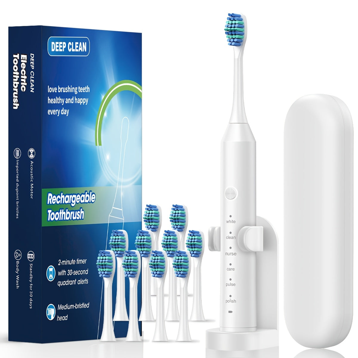 USB Rechargeable Electric Toothbrush for Adults 6 Cleaning Modes Auto Timer Oral Care Gift Teeth Whitening Gum Care Deep Cleaning Massage