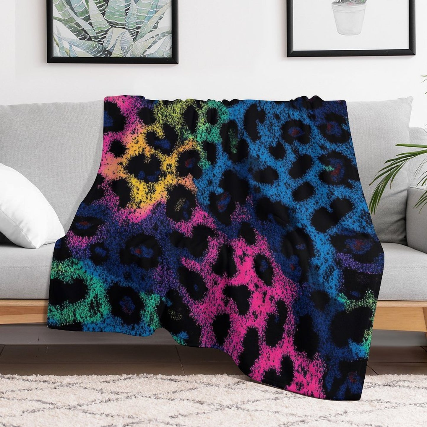 Cozy Anti-Pilling Blanket Artistic Leopard Design