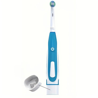 Adult Whitening Electric Toothbrush Round Rotating Head Soft Nylon Bristles Replacement Head Included Dry Battery Powered Unisex Dental Care Toothbrush