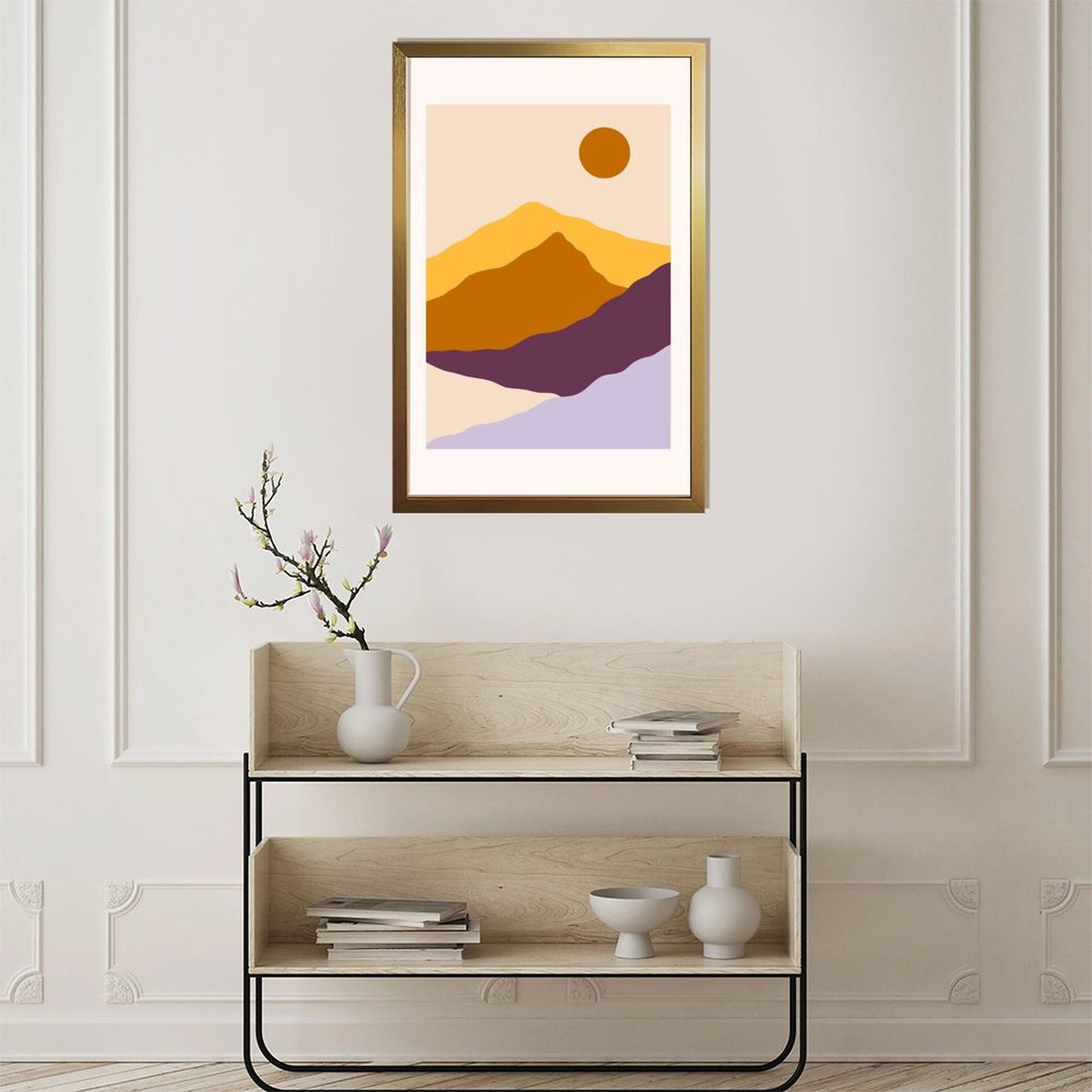 Abstract Mountain Sunset Art Print, Minimal Wall Decor Poster”-4