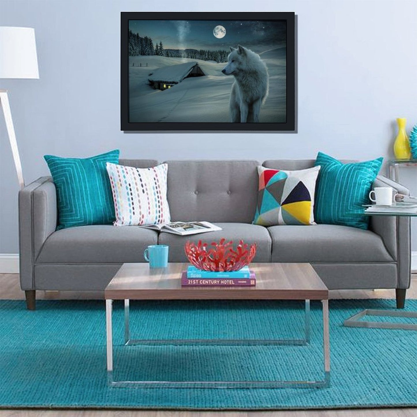 Wolf Couple Wall Art Nature Wildlife Canvas Decoration-54