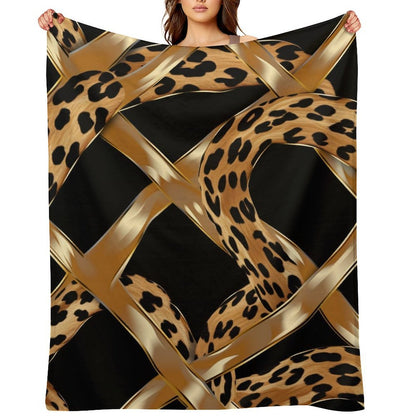 Stylish Leopard Splash Flannel Blanket Soft Warm