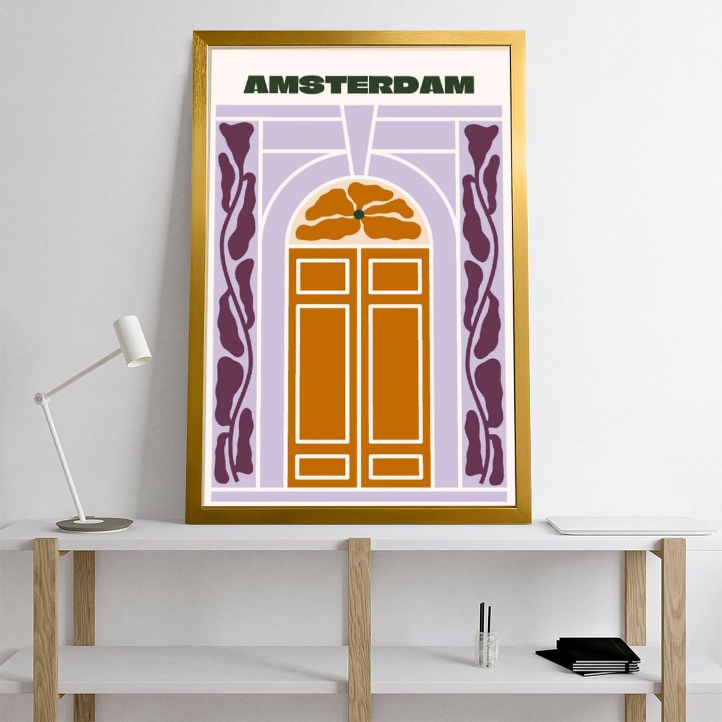 Amsterdam Abstract Door Art Print, Modern Wall Decor Poster-17
