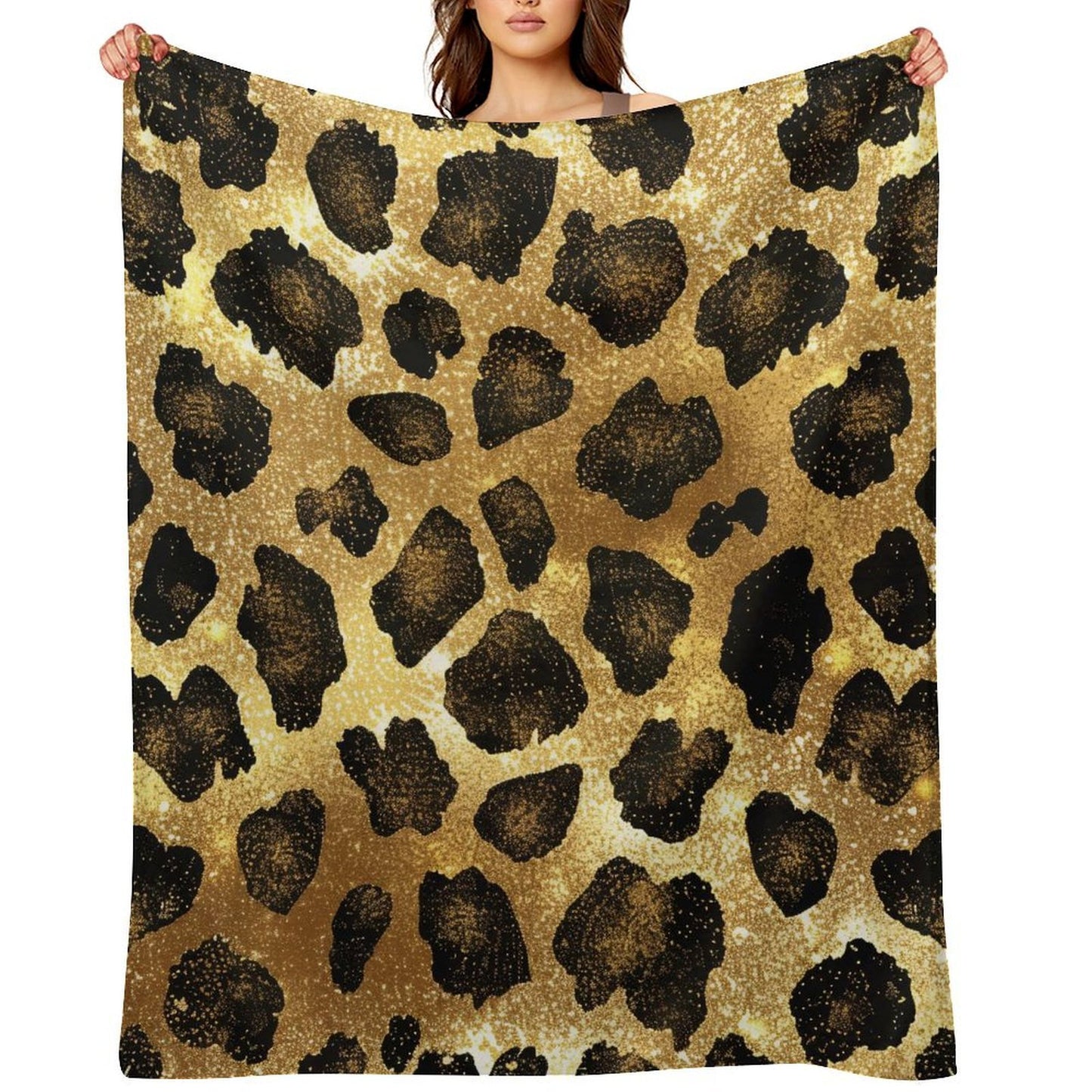 Soft Anti-Pilling Flannel Blanket with Leopard Print Design