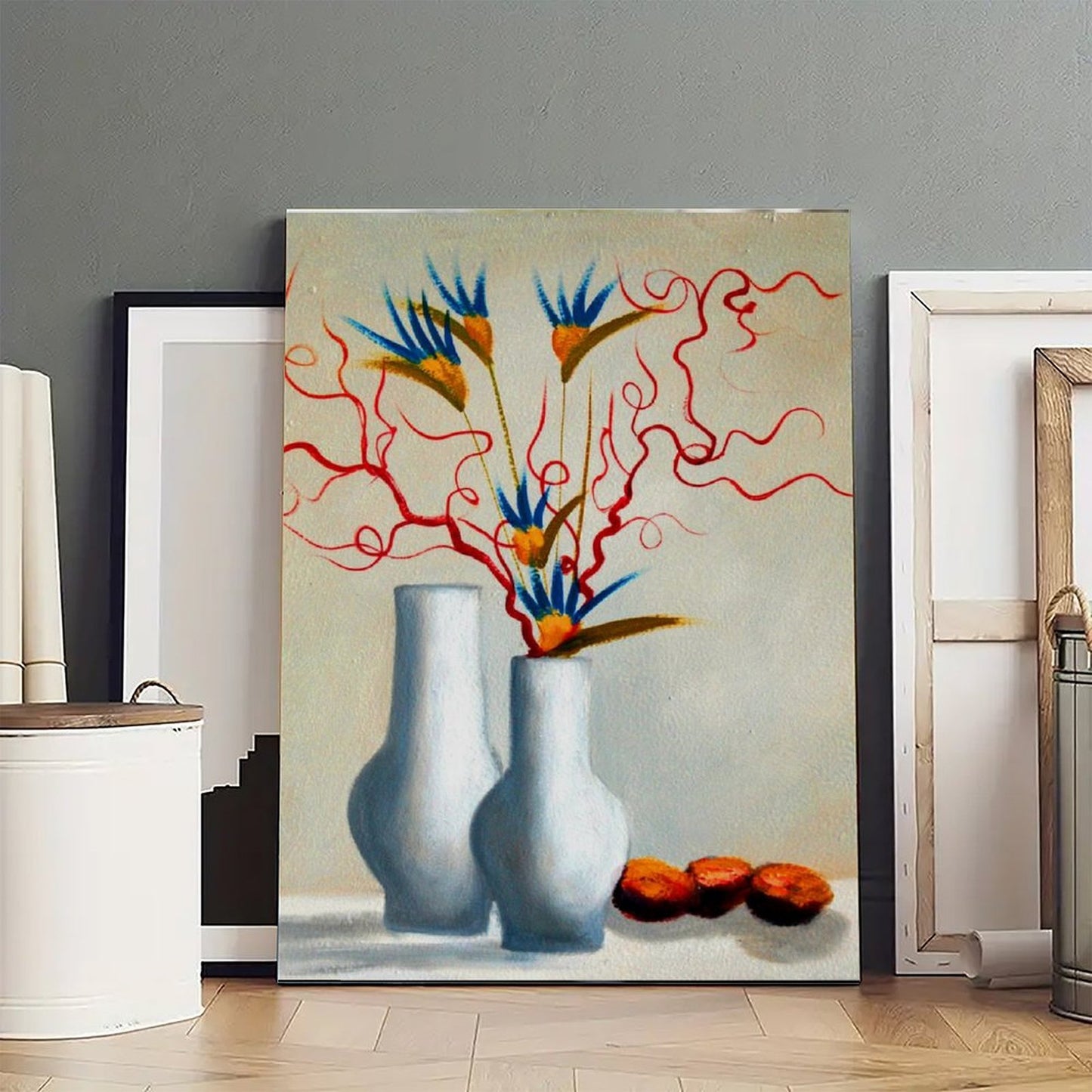 Framed Floral Canvas Picture for Elegant Spaces 12