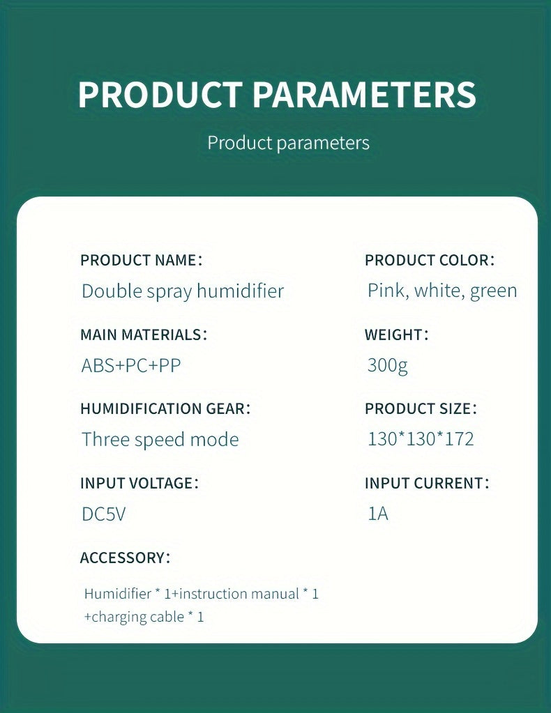 Large Mist Humidifier Ultra-Quiet USB High Capacity Perfect for Bedroom Office