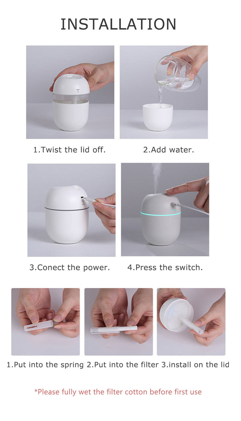 Household Egg Humidifier Aromatherapy Machine with Large Spray Head Essential Oil Diffuser