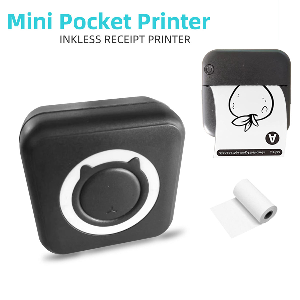 Wireless Mini Photo Printer for iPhone Android Portable Thermal Label Printer for Journal Study Note Compatible with iOS Android