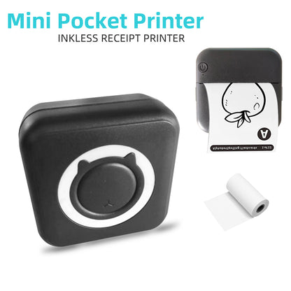 Wireless Mini Photo Printer for iPhone Android Portable Thermal Label Printer for Journal Study Note Compatible with iOS Android