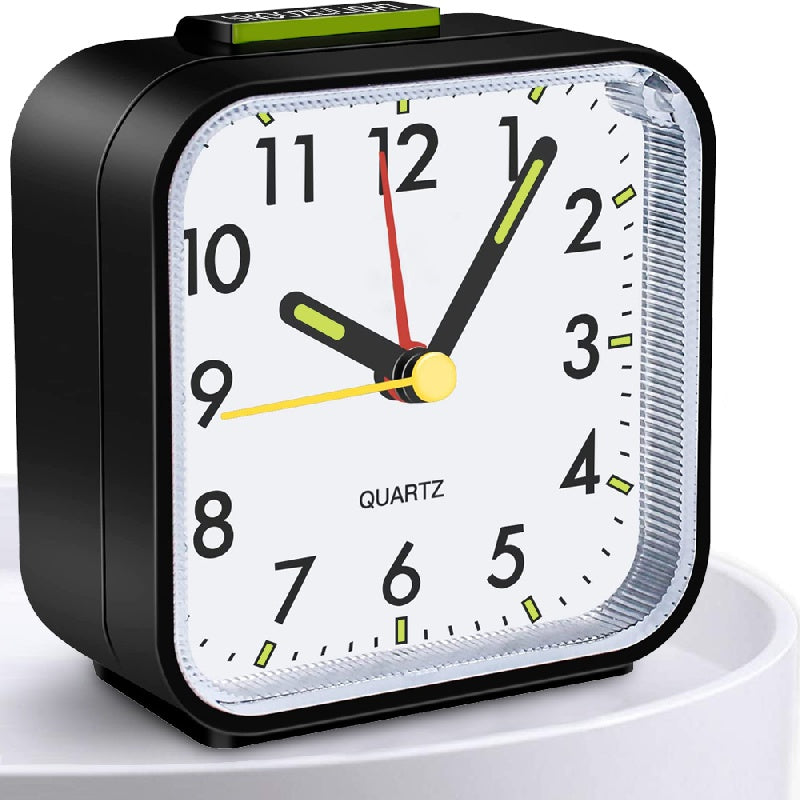 Silent Alarm Clock Non Ticking Bedside Clock with Clear Display Snooze Function Nightlight Loud for Heavy Sleepers Elderly Easy to Use