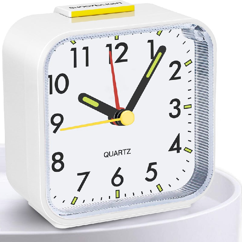 Silent Alarm Clock Non Ticking Bedside Clock with Clear Display Snooze Function Nightlight Loud for Heavy Sleepers Elderly Easy to Use