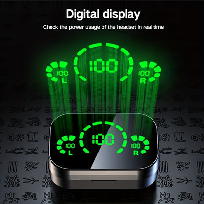 Digital Screen  Earbuds High-Fidelity Stereo Sound Built-In Mic Wireless for Sports Running Gaming Active Lifestyles