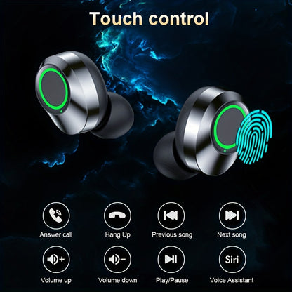 Digital Screen  Earbuds High-Fidelity Stereo Sound Built-In Mic Wireless for Sports Running Gaming Active Lifestyles