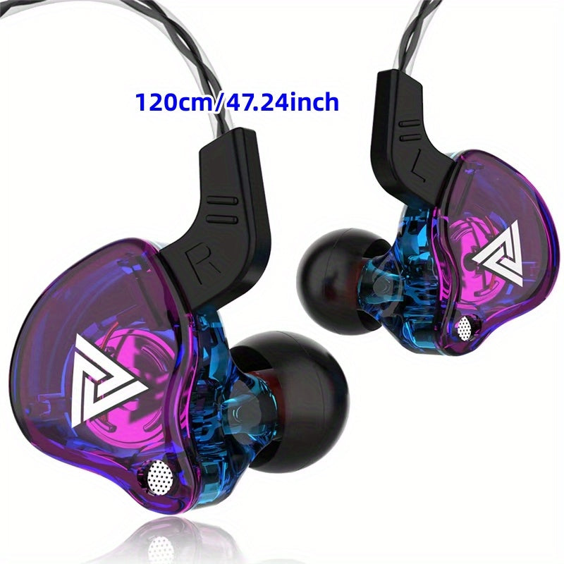 Wired Earbuds High-Fidelity Sound with Microphone Subwoofer Noise Cancelling Gaming Music Monitor Durable 120cm Cable Vivid Colors