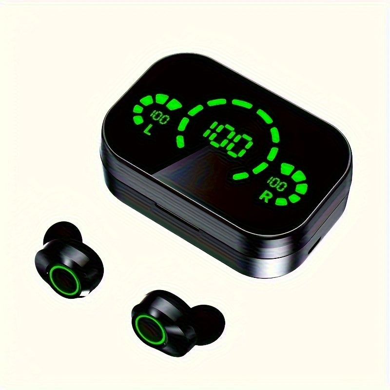 TWS Wireless Earbuds with LED Display Noise Cancelling In Ear Headphones 800mAh Battery Long Playtime High Fidelity Sound 2025 Model USB C Charging for Android Gaming Outdoor