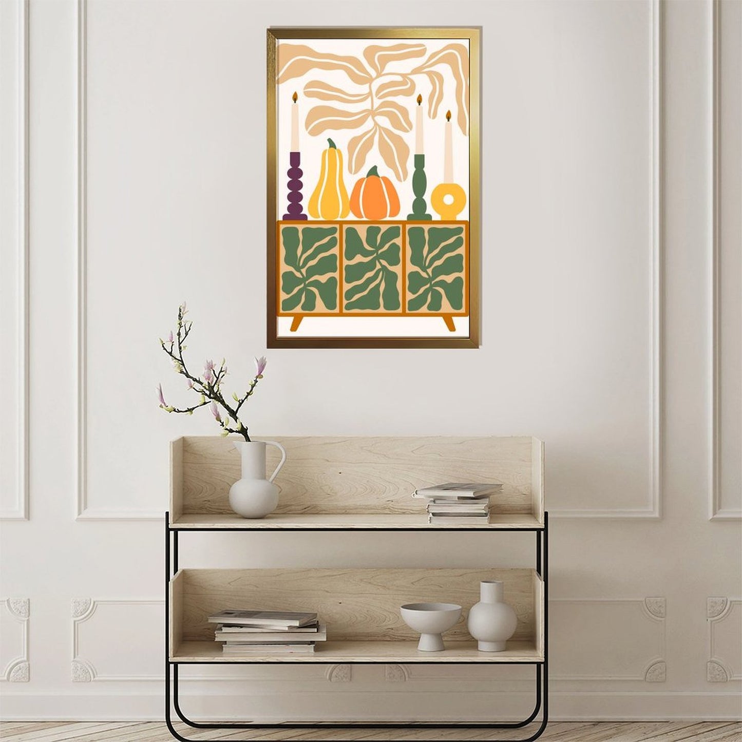 Pumpkin and Leaf Canvas Art with Acrylic Cover 41