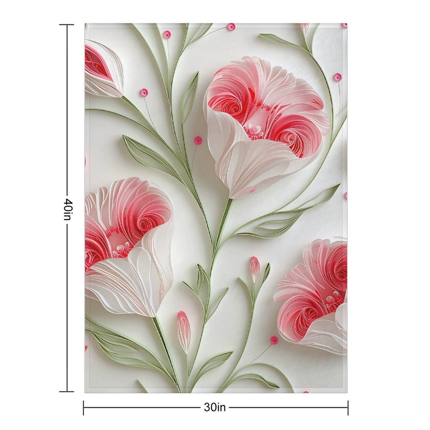 Soft Anti-Pilling Flannel Blanket with Pink Floral Bloom Design