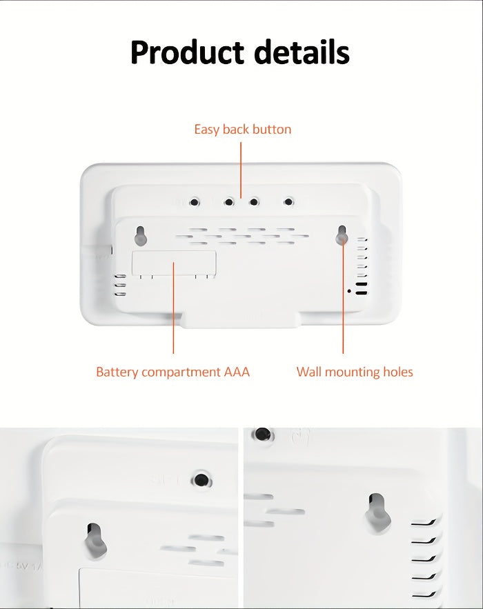 Smart Digital Clock with Voice Control Temperature Date Week Display Dual Alarm Sleep Tracker 12/24-Hour Format Brightness Adjustment
