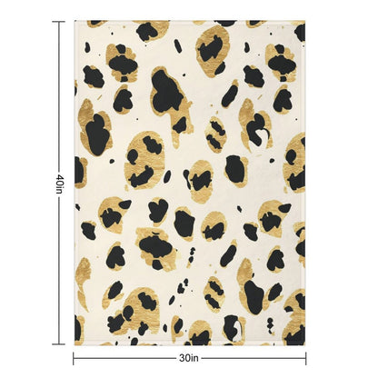 Warm Leopard Pattern Flannel Blanket Home Decor