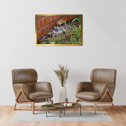 Nature Animal Wall Picture Turtle Among Flowers Artwork-19