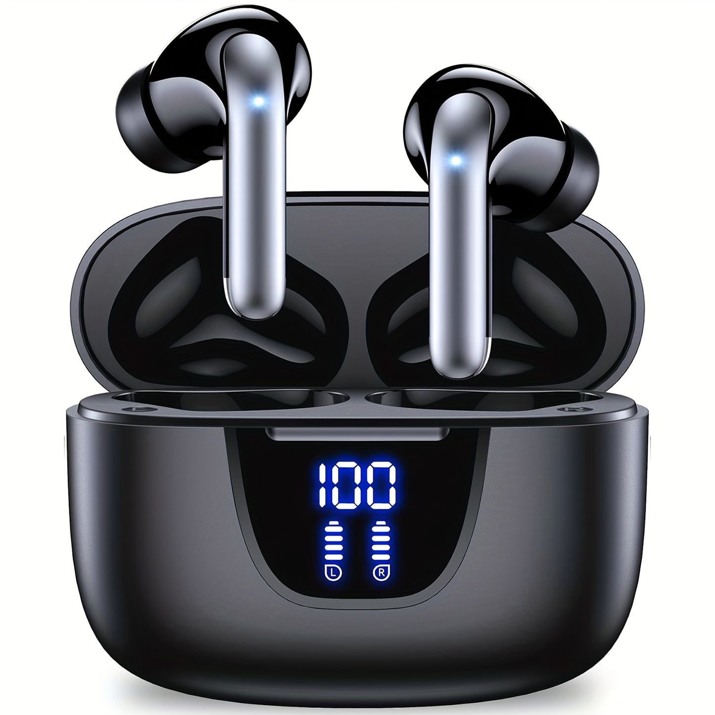 30H Playtime Wireless Headphones with 13mm Speaker Type-C Fast Charging Stereo Earbuds for iPhone Android Gaming Business Sports