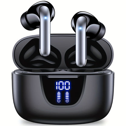 30H Playtime Wireless Headphones with 13mm Speaker Type-C Fast Charging Stereo Earbuds for iPhone Android Gaming Business Sports