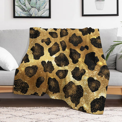 Soft Anti-Pilling Flannel Blanket with Leopard Print Design