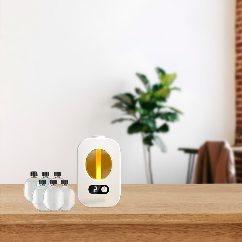 6pcs Essential Oil Diffuser Set with Lavender Lemon Oils 4-Speed Mist Timer Night Light for Home Office Quiet Operation <25dB Holiday Packaging