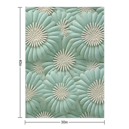 Soft Anti-Pilling Flannel Blanket with 3D Floral Pattern Design