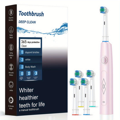 Intelligent Rechargeable Electric Toothbrush Fully Automatic Deep Cleaning Soft Bristles for Adults Dental Care Men Women