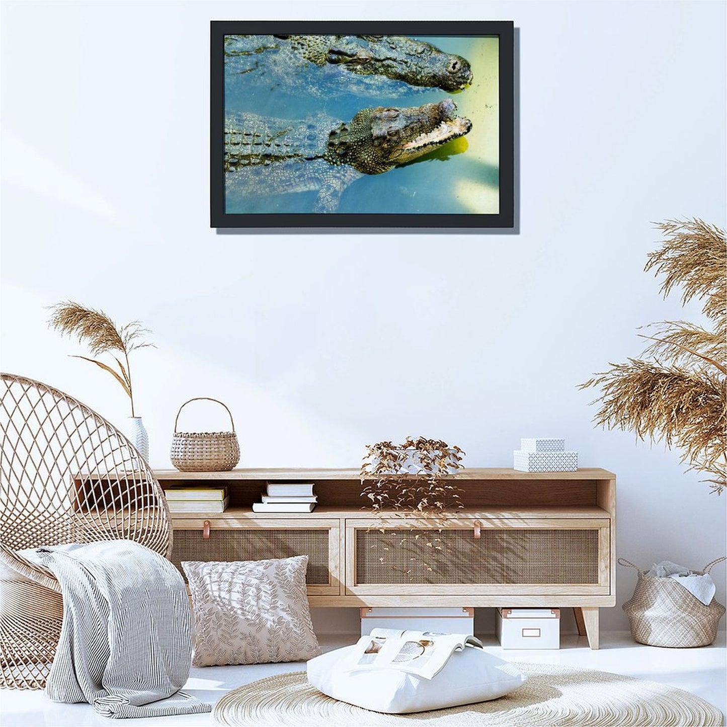 Wild Crocodile Canvas Painting for Living Room Decor-46