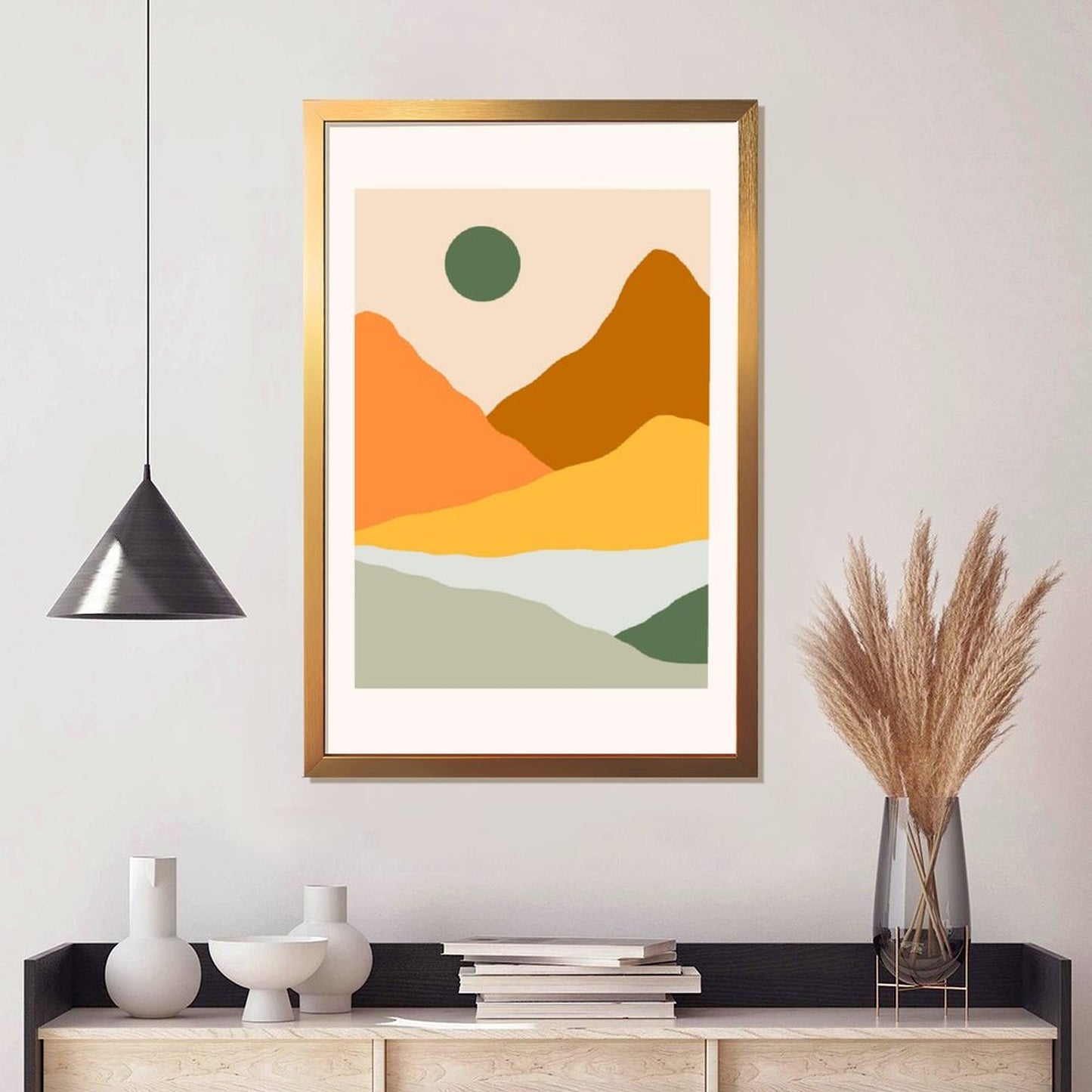 Abstract Mountain Sunset Wall Art Print – Modern Nature Decor-30