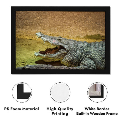 Black Frame Crocodile Wall Picture Nature Animal Decor-78
