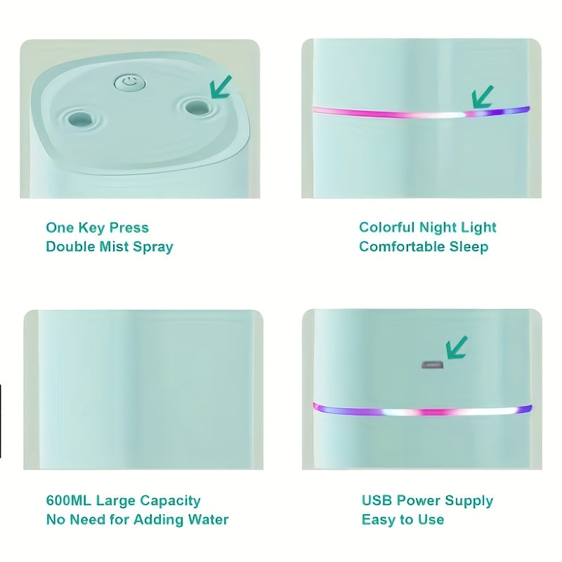 Household double spray humidifier mute fog spray for clean air in bedroom car desktop