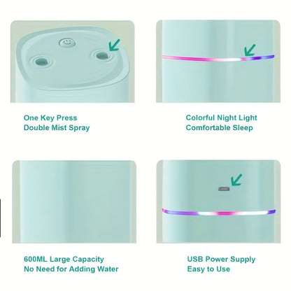 Household double spray humidifier mute fog spray for clean air in bedroom car desktop