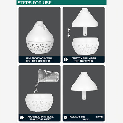 1pc USB Powered Multi-Functional Humidifier with Cold Mist Plastic Design and Wooden Accents for Office Bedroom Living Room in Blue Black