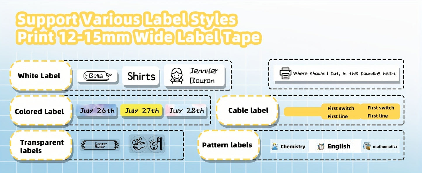 12x40mm Mini Portable Label Printer Phomemo D30 Inkless Handheld Label Maker for Jar Kitchen Clothes Jewelry Smartphone Tablet