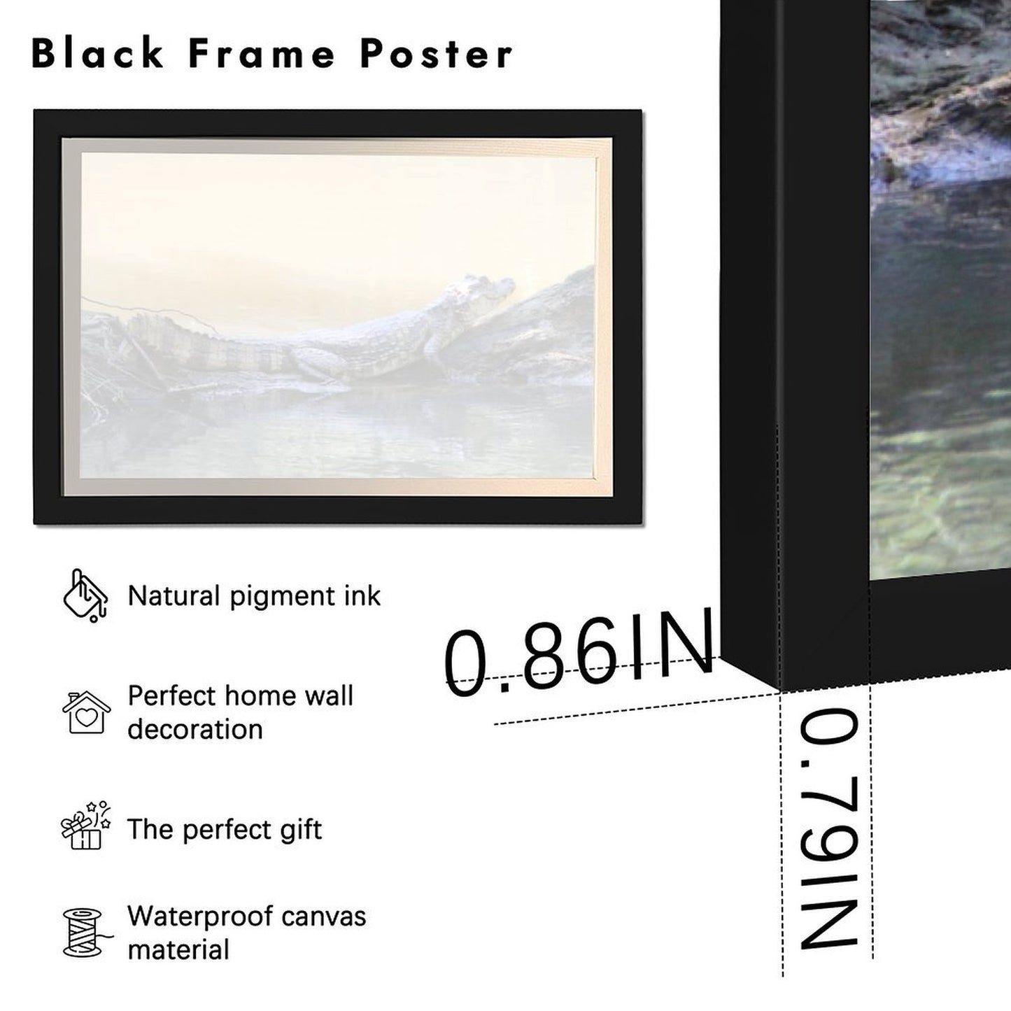 Crocodile Eyes Above Water Canvas Print Wall Artwork-49