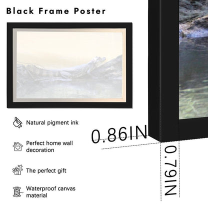 Crocodile Eyes Above Water Canvas Print Wall Artwork-49