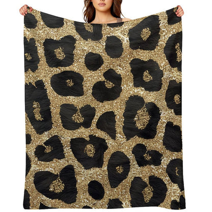 Elegant Leopard Pattern Flannel Blanket Cozy