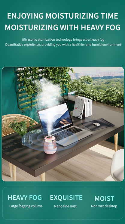 Large Mist Humidifier Ultra-Quiet USB High Capacity Perfect for Bedroom Office