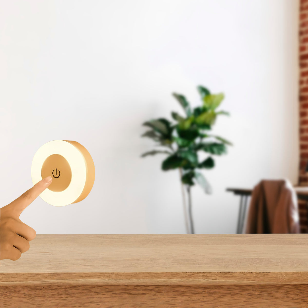 Rechargeable Touch Control Night Light Modern LED Wall Lamp Adjustable Brightness Plastic Lampshade for Bedroom Hallway Living Room Wardrobe