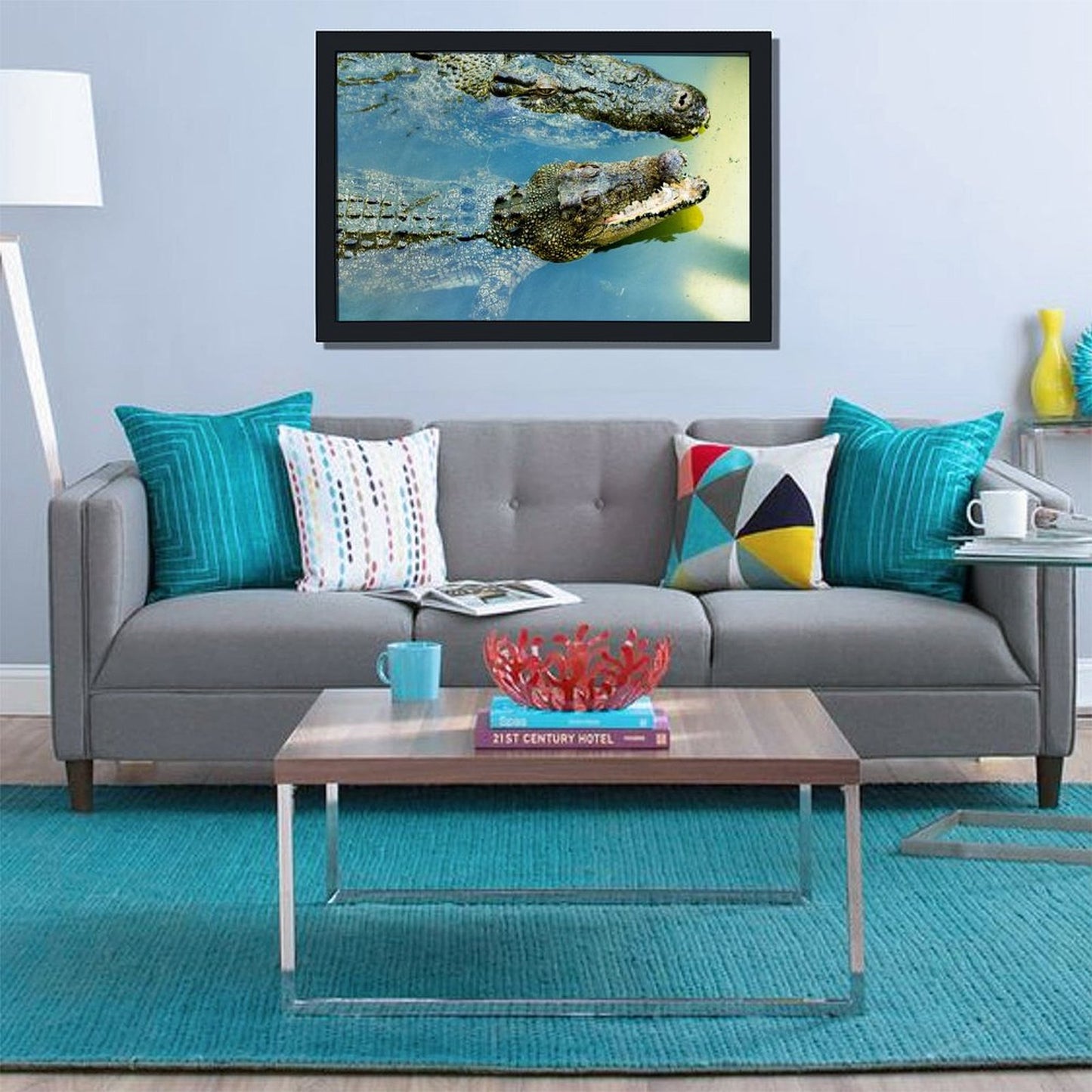 Wild Crocodile Canvas Painting for Living Room Decor-46