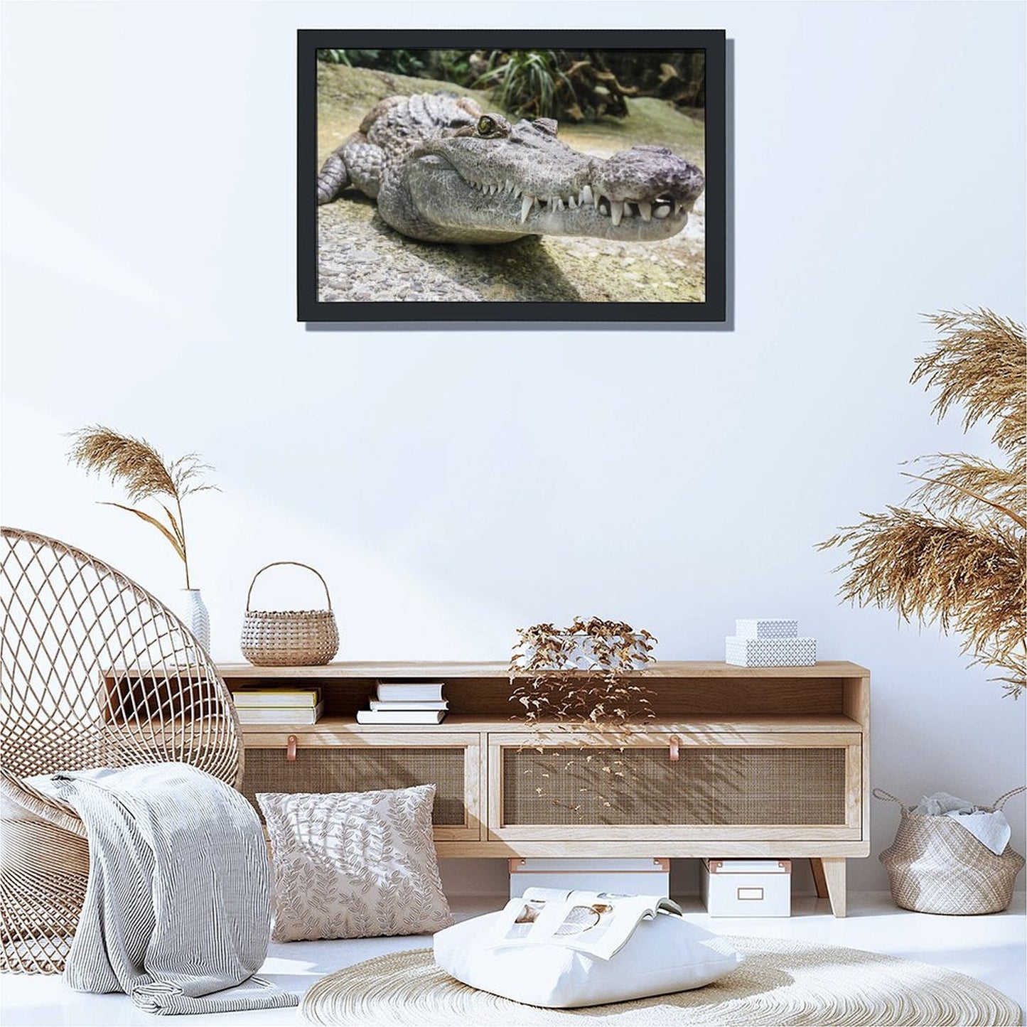 Alligator Canvas Painting Nature Animal Wall Picture