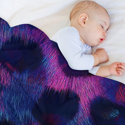 Anti-Pilling Flannel Blanket Blue Purple Leopard