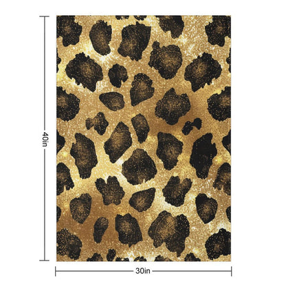 Soft Anti-Pilling Flannel Blanket with Leopard Print Design