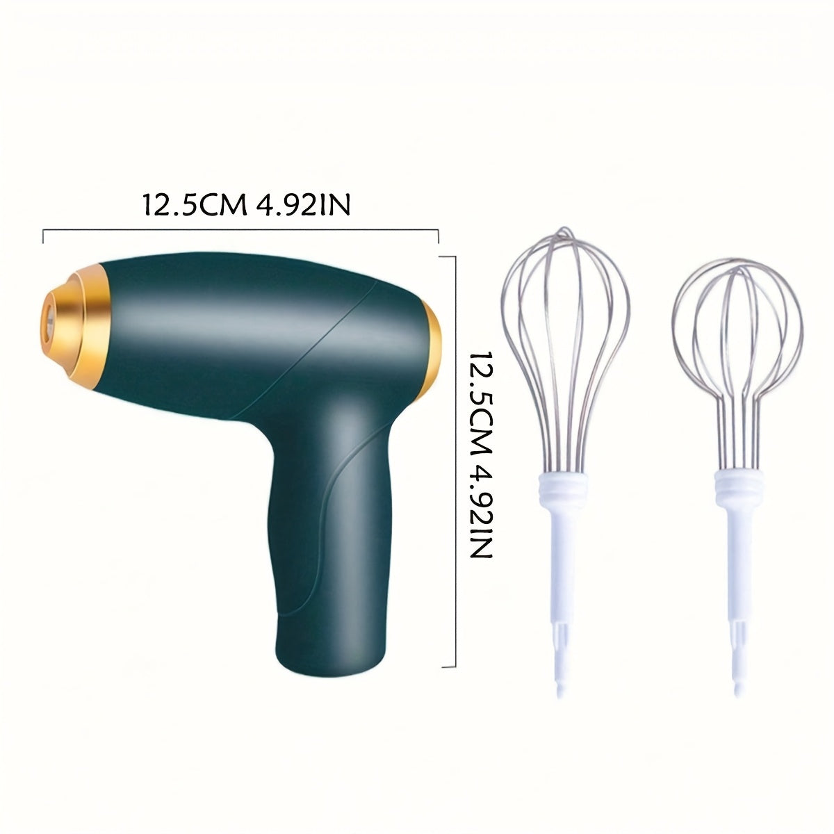 3-Speed USB Rechargeable Hand Blender Portable Electric Mixer for Baking Cakes Cookies Muffins Pancakes Lightweight Easy-to-Use Ideal for Home Bakers and Professionals